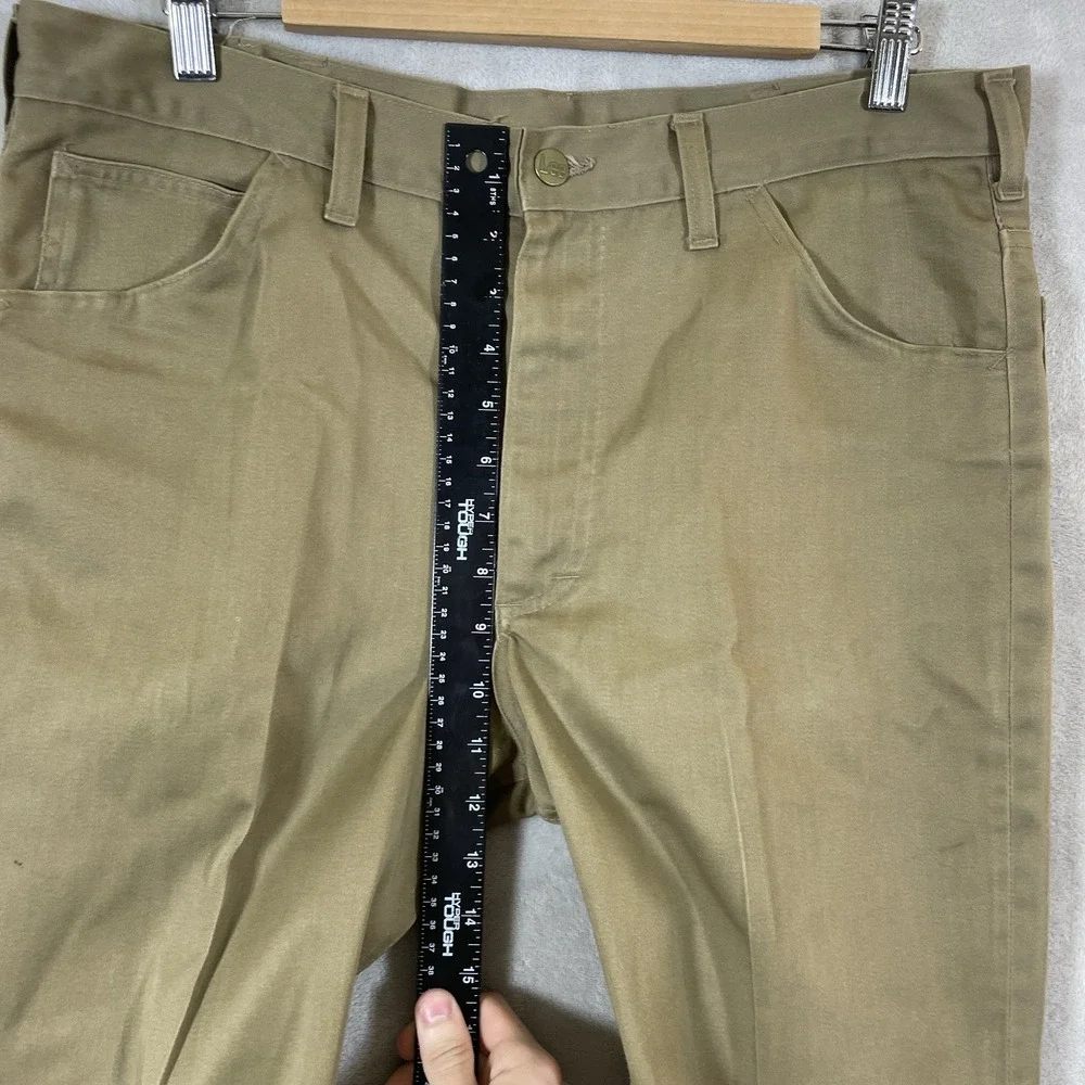 True Vtg 60s Lee Westerner Pants Mens 36x29 Cotton Talon Zipper Green USA Union